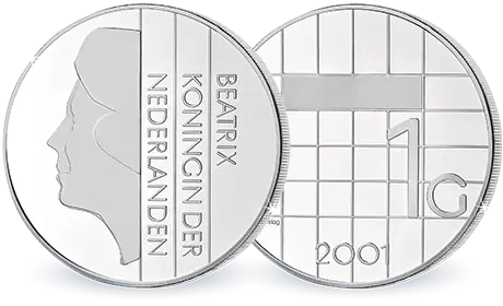 Officiële Verzilverde Herslag Laatste Gulden 2001 - Mobiel Afbeelding
