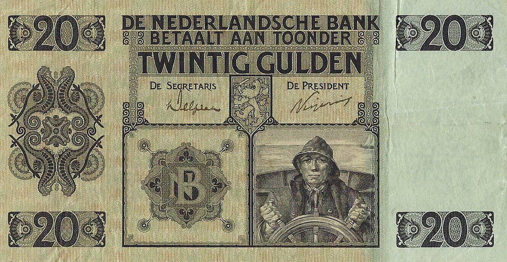 Bankbiljet 20 gulden 1926 Stuurman Zeer Fraai