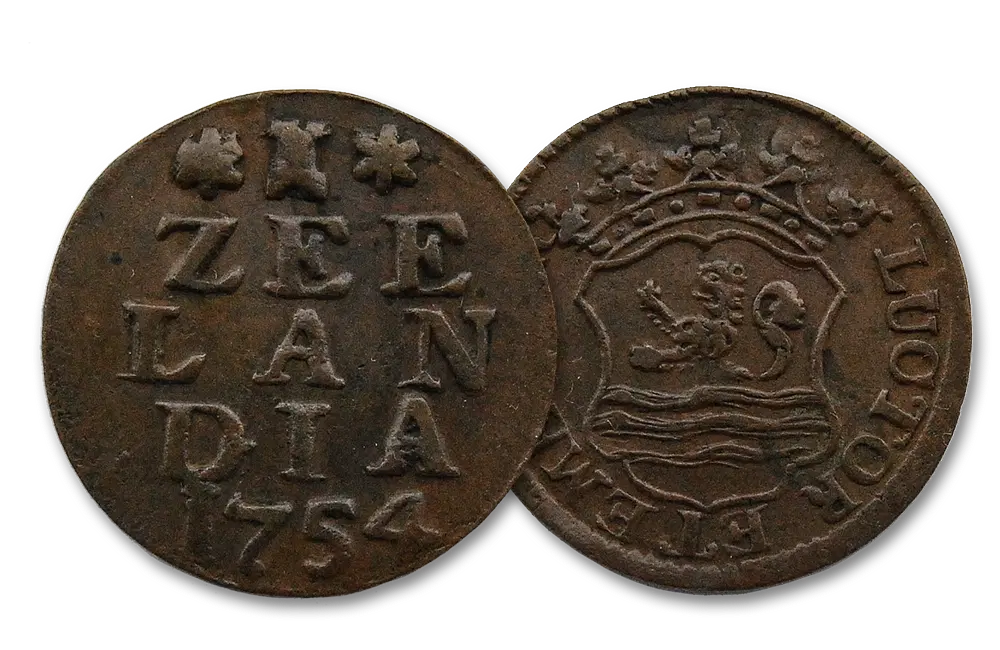 Duit Zeeland uit 1754