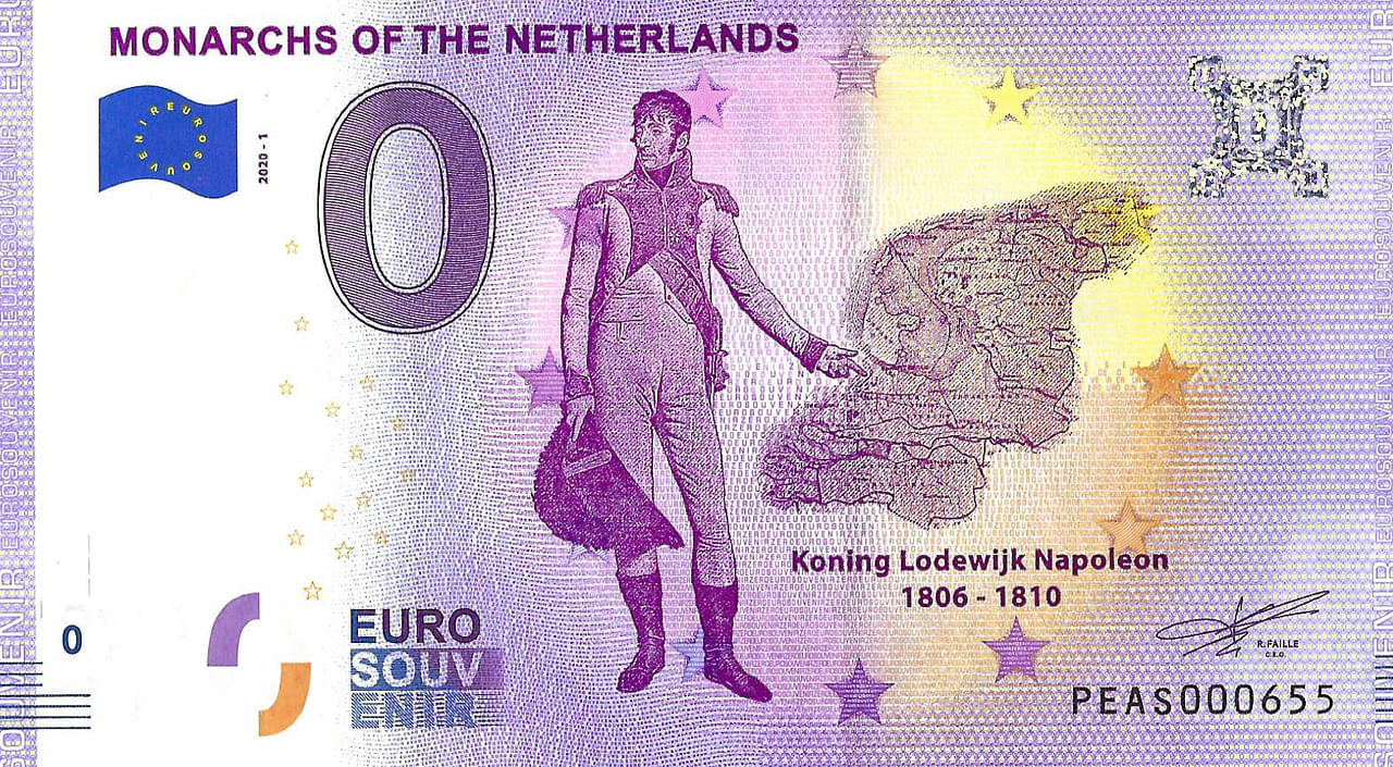 0 euro biljet Nederland 2020 - Vorsten van Nederland - Lodewijk Napoleon