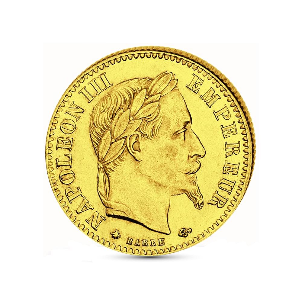 Originele, antieke gouden munt  keizer Napoleon III, 1861-1869