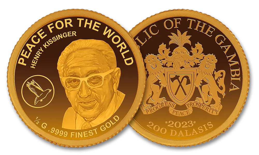 Kleinste goud munt Henry Kissinger 2023 AU