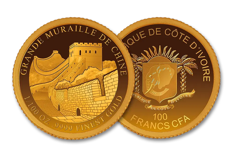Kleinste goud munt: Chinese muur 