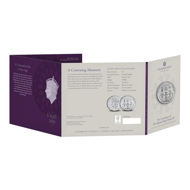 Officiële Engelse 5 pound herdenkingsmunt Kroning Charles III