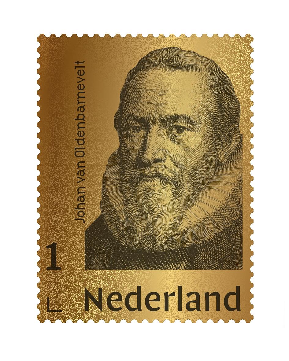 24 karaat Gouden Postzegel Johan van Oldenbarnevelt