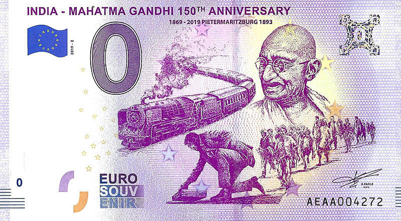 0 euro biljet Mahatma Gandhi 150th anniversary