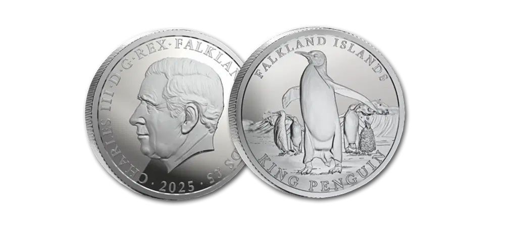 Zilveren 1 oz. munt Flaklands Islands Pingiun 2025