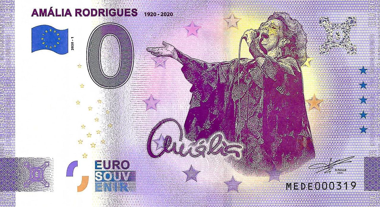 0 euro biljet Portugal 2020 - Amália Rodriques